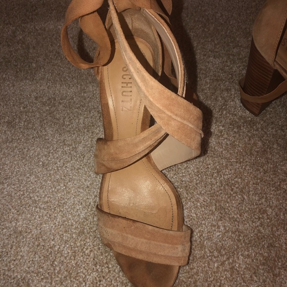Schutz lace up heels in Carmel brown, great! - Picture 7 of 8